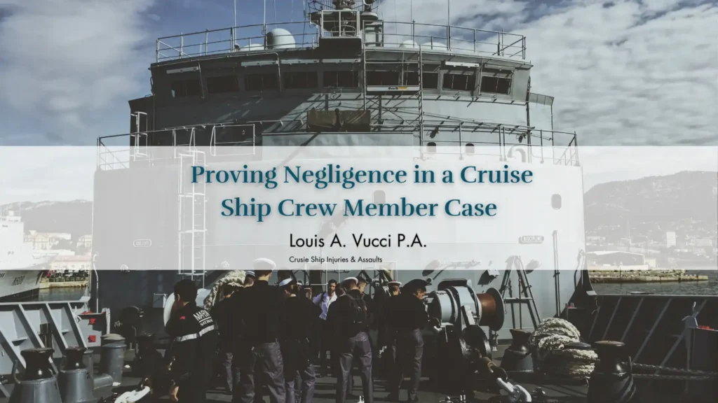 Proving Negligence in a Cruise Ship Crew Member Case