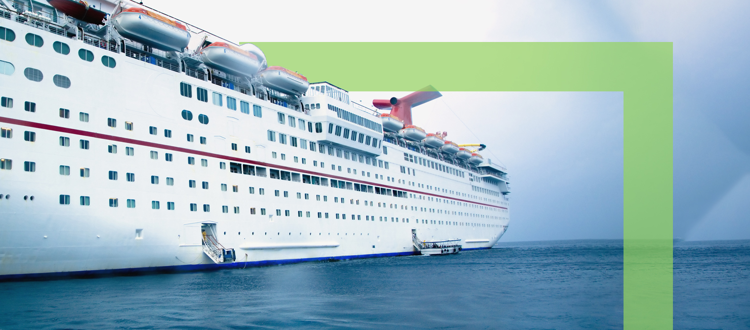 A large cruise ship at sea