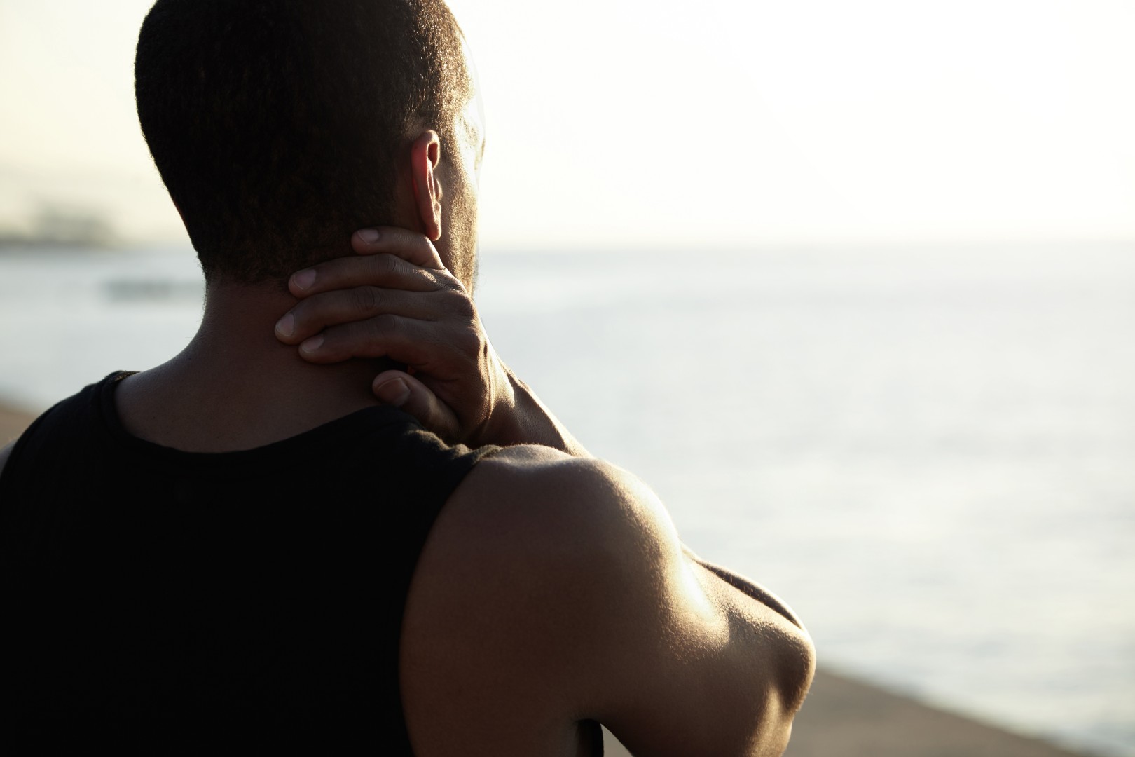 A man with a cruise ship neck injury